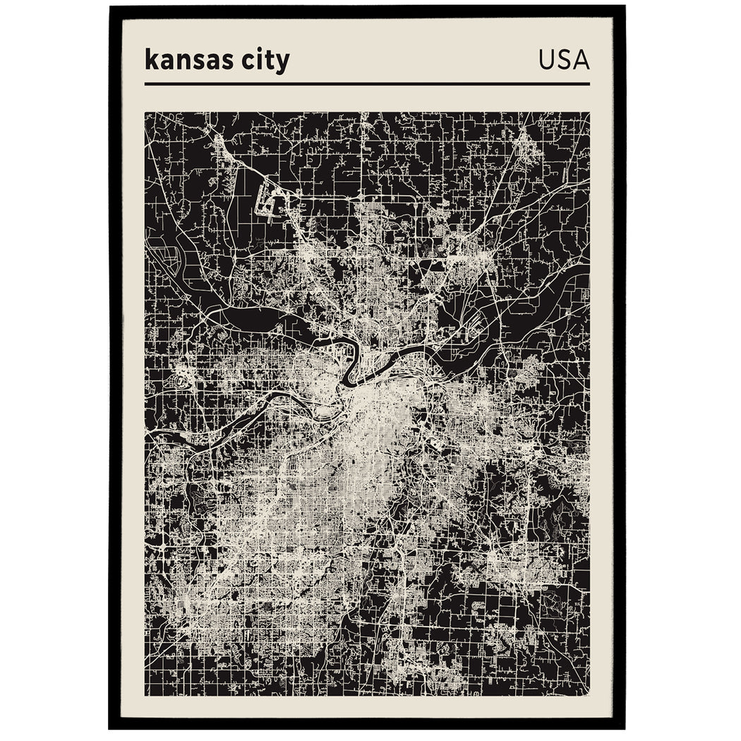 Kansas City Map Poster