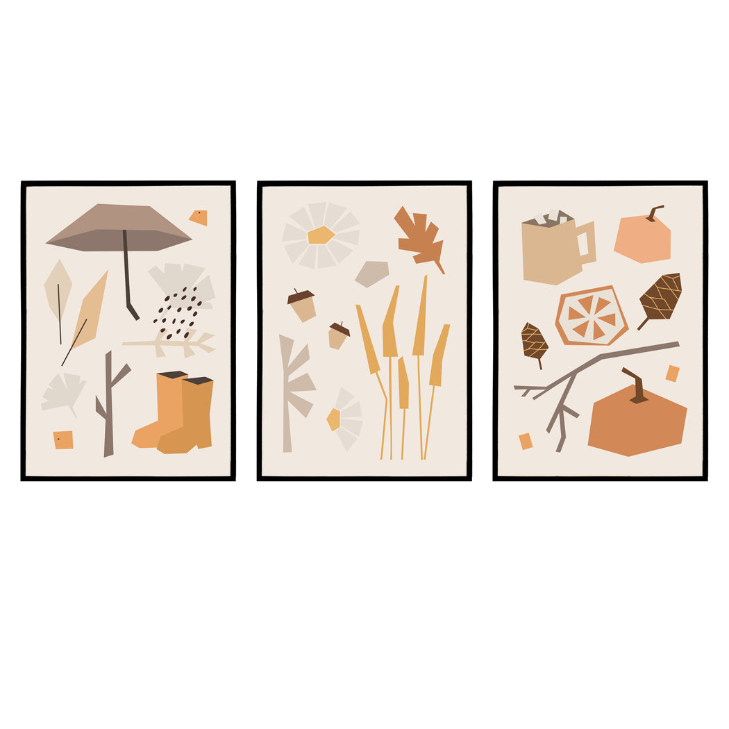Set of 3 Prints - Autumn Illustrations