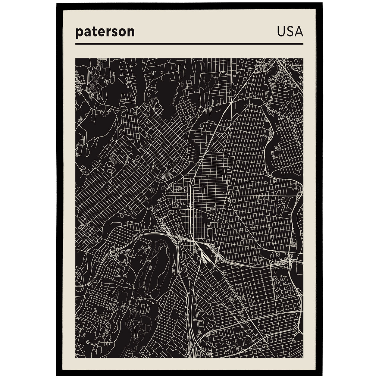Paterson, USA - City Map Poster