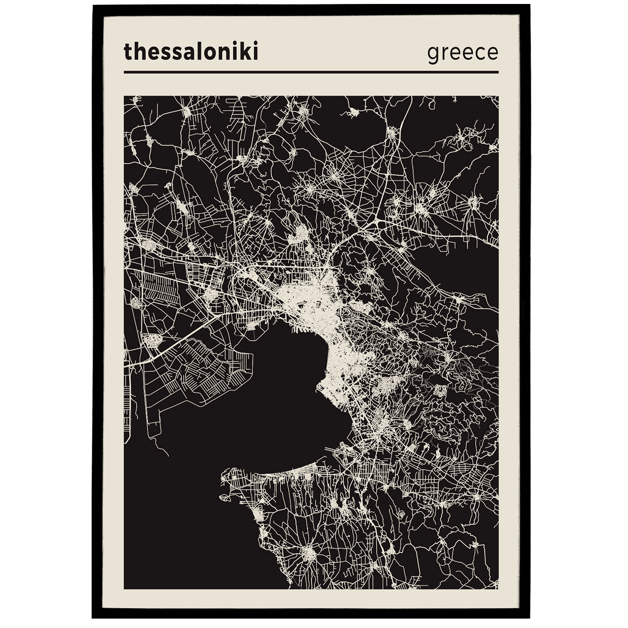 Thessaloniki, Greece - City Map Poster
