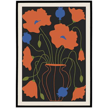 Artistic Poppies Eclectic Poster