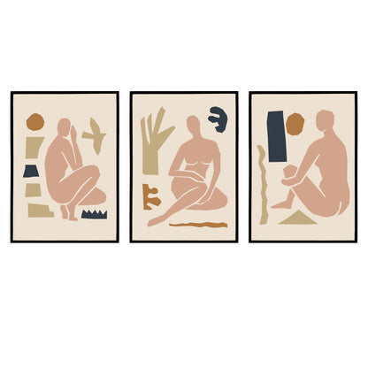 Set of 3 Sitting Girls Posters