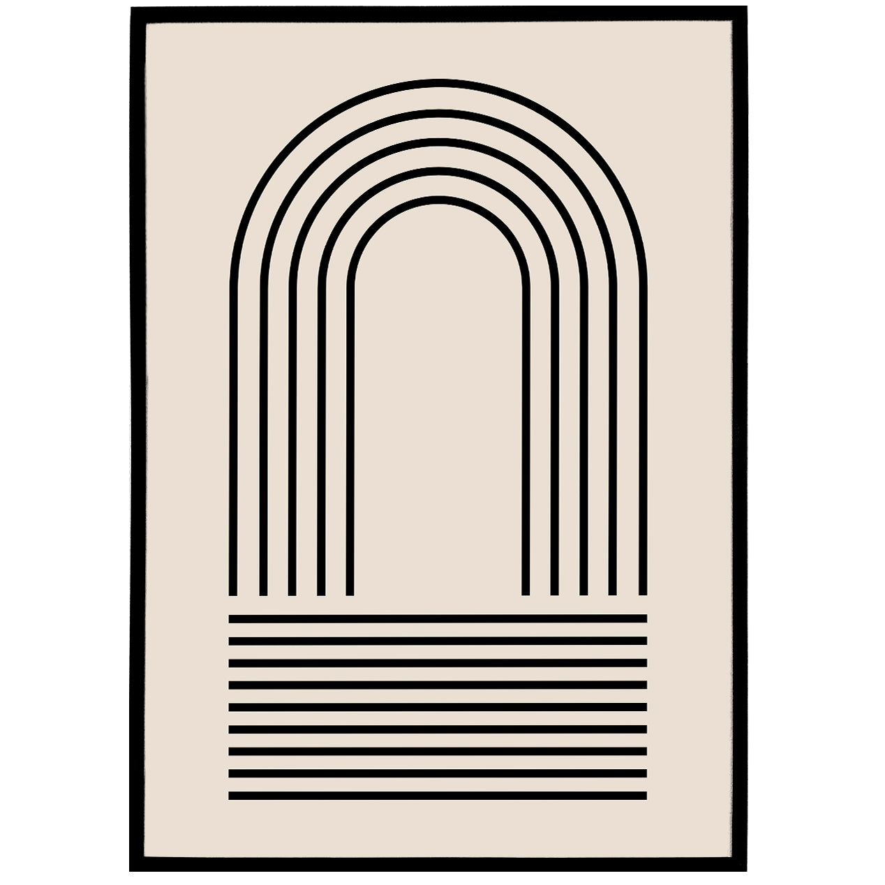 Geometric Arches - Minimalist Scandinavian Poster