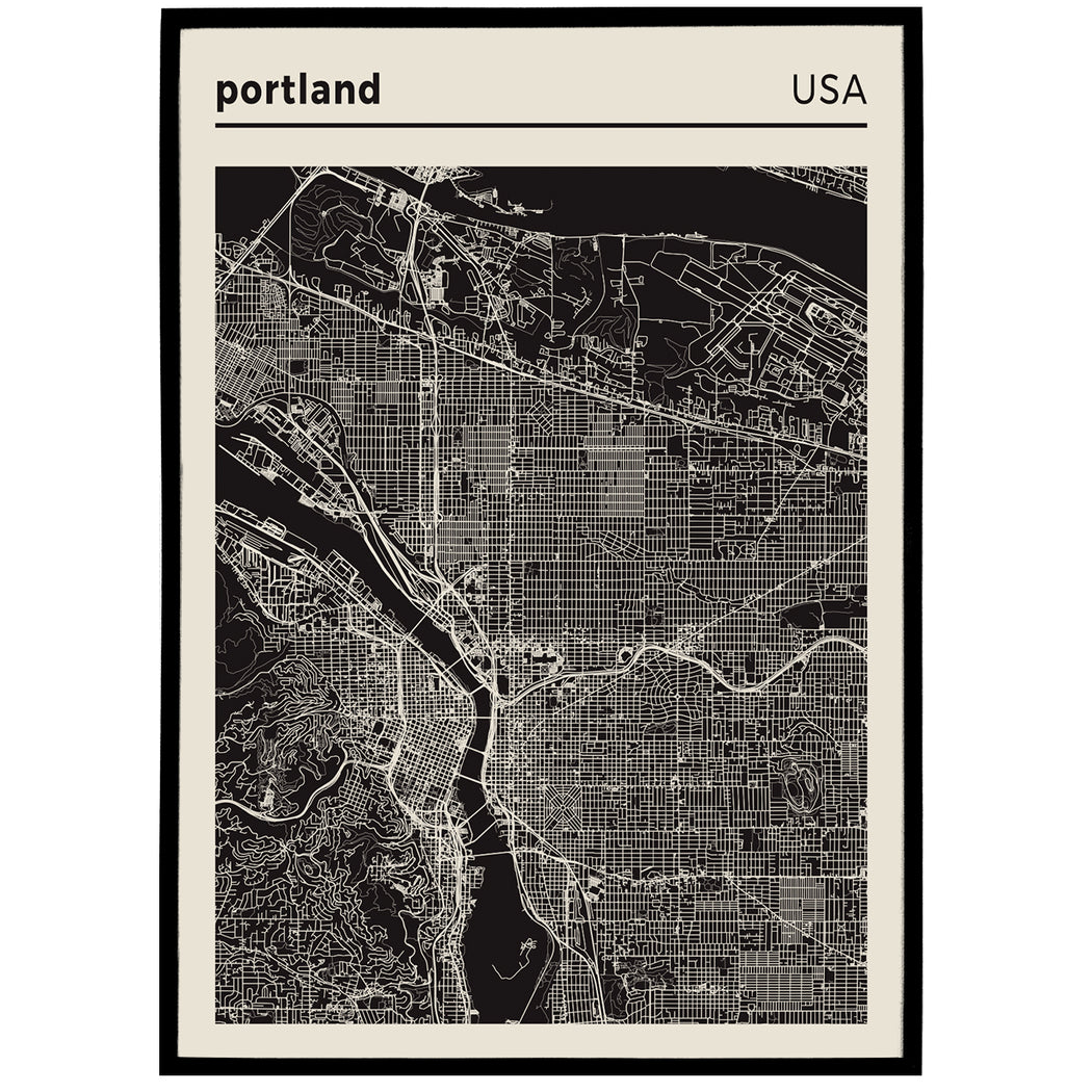 Portland, Oregon - City Map Poster