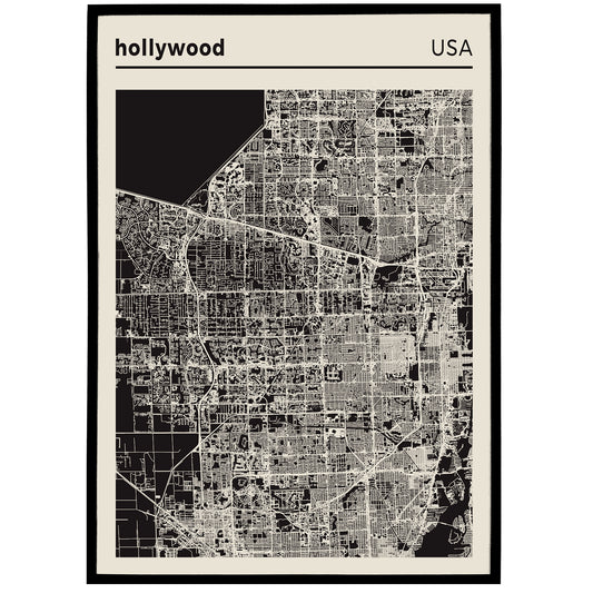 Hollywood City Map Poster