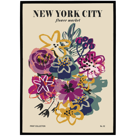 New York City Floral Poster