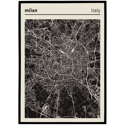 Milan, Italy Map Poster