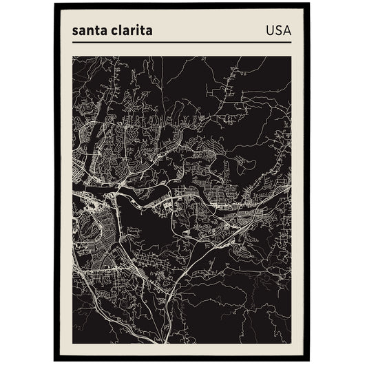Santa Clarita, USA - City Map Poster