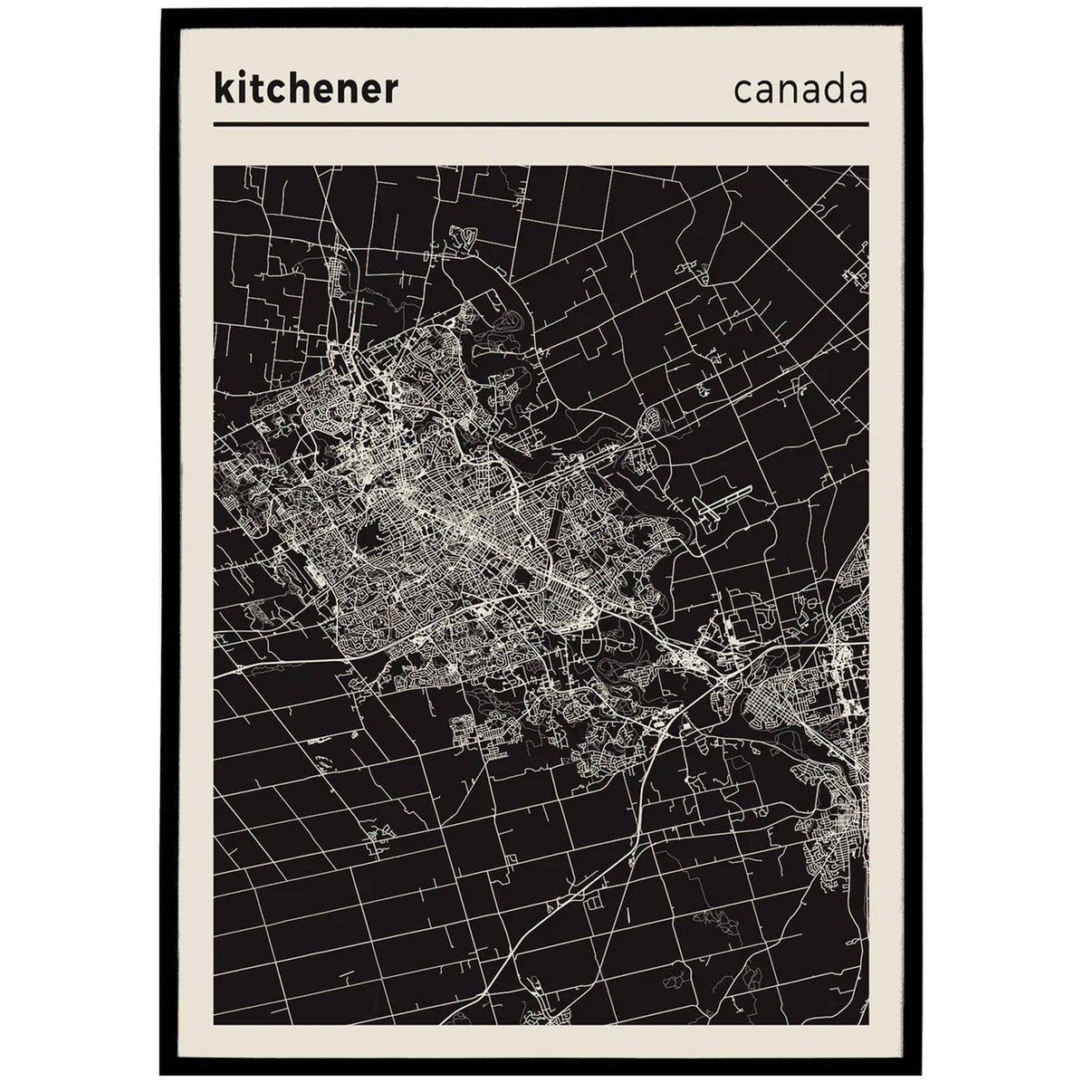 Canada, Kitchener - City Map Poster – HypeSheriff