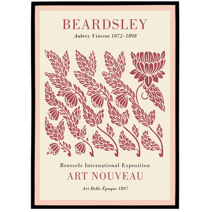 Beardsley Art Nouveau Floral Poster