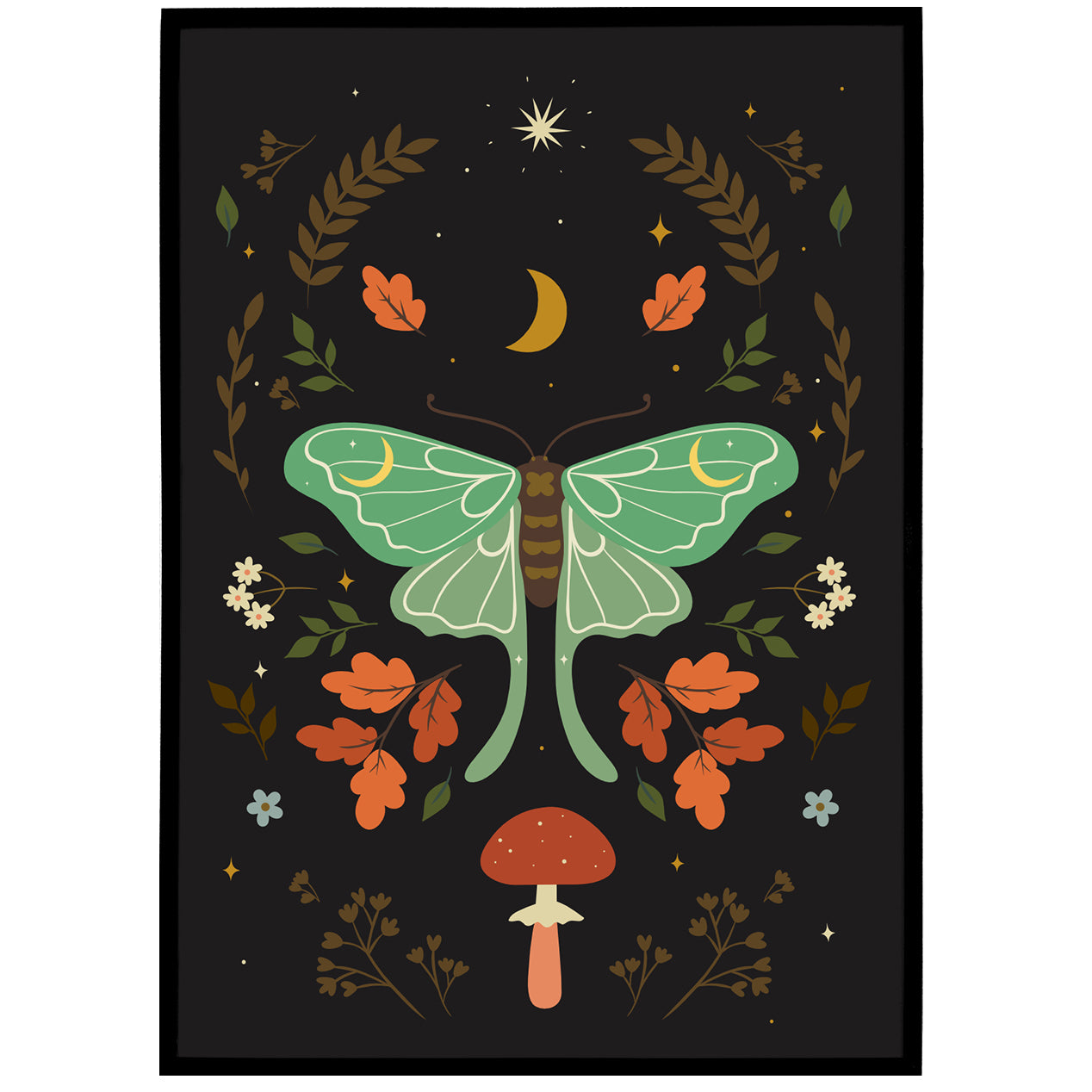 Boho Chic Art Print - Moth