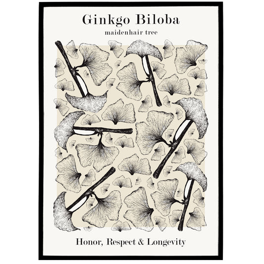 Ginkgo biloba Art Poster