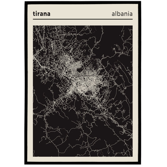 Tirana, Albania - City Poster Map