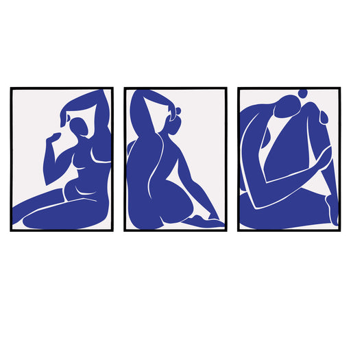 Set of 3 Blue Women Posters