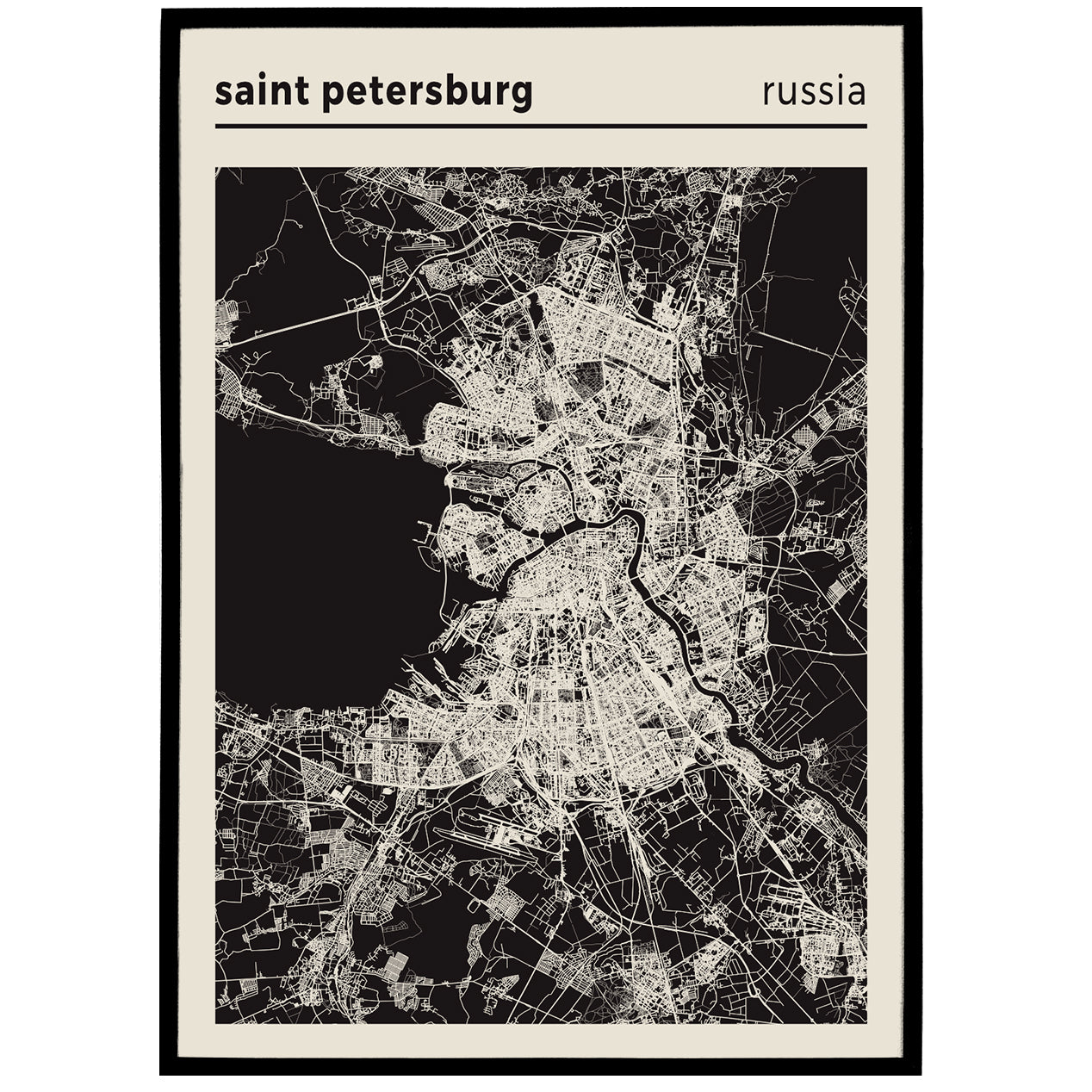 Saint Petersburg Map Poster