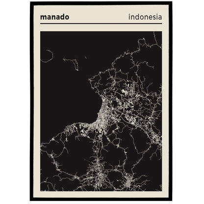 Manado Indonesia Map Poster