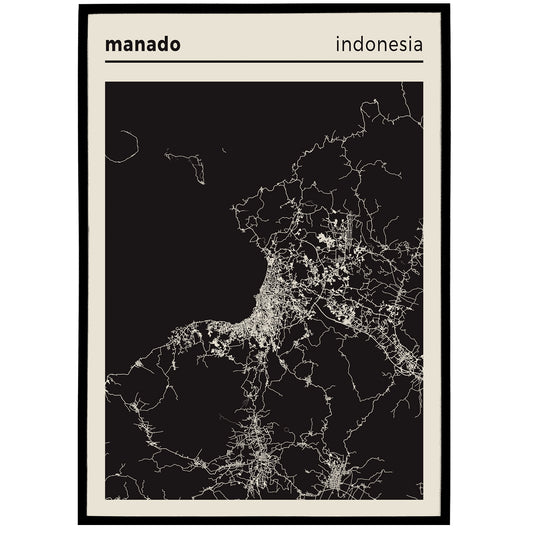 Manado Indonesia Map Poster