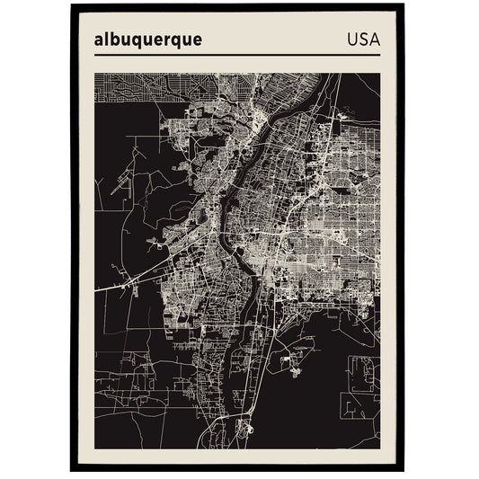 Albuquerque  - USA, City Map Poster