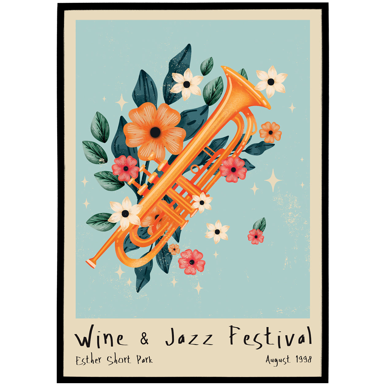 Framed Vintage Jazz Poster Reprint