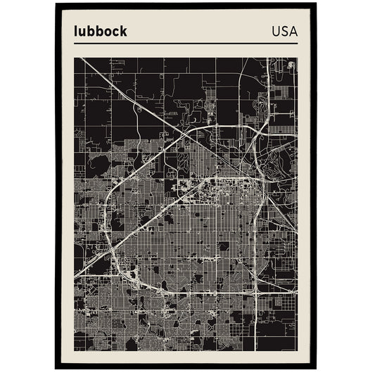 Lubbock, USA - City Map Poster