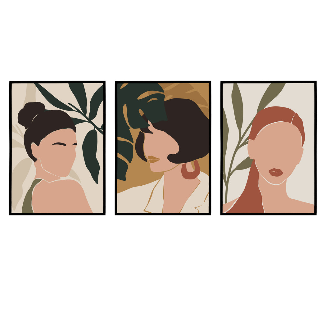 Set of 3 Bohemian Illustrations