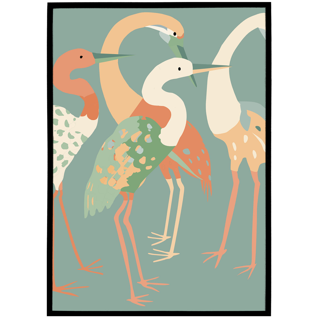 Long Neck Cranes Illustration Print — HypeSheriff