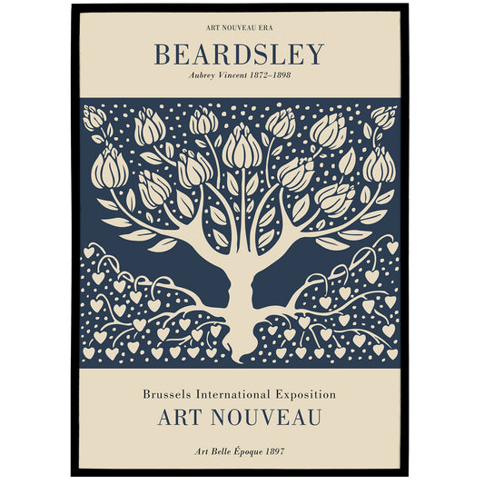 Beardsley Tree Art Nouveau Poster