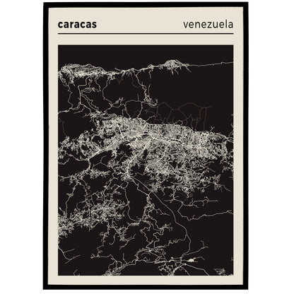 Caracas, Venezuela - City Map Poster