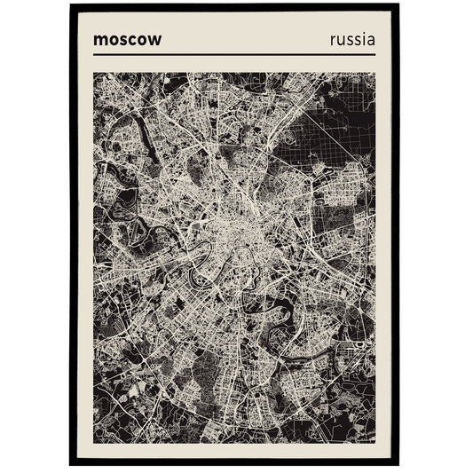 Moscow, Russia - Map Poster