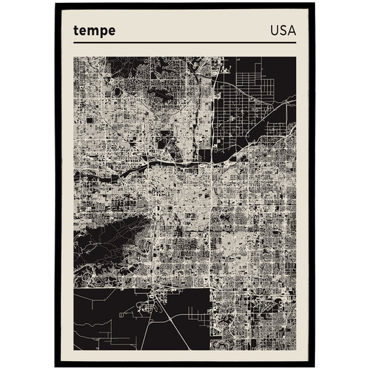 Tempe USA - City Map Poster