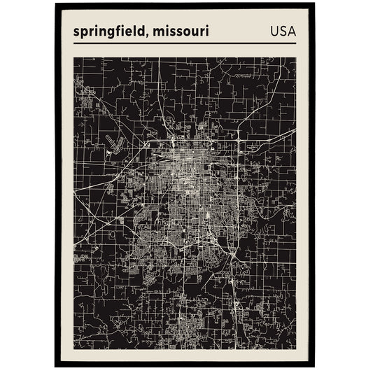 Springfield, Missouri | City Map Poster Print