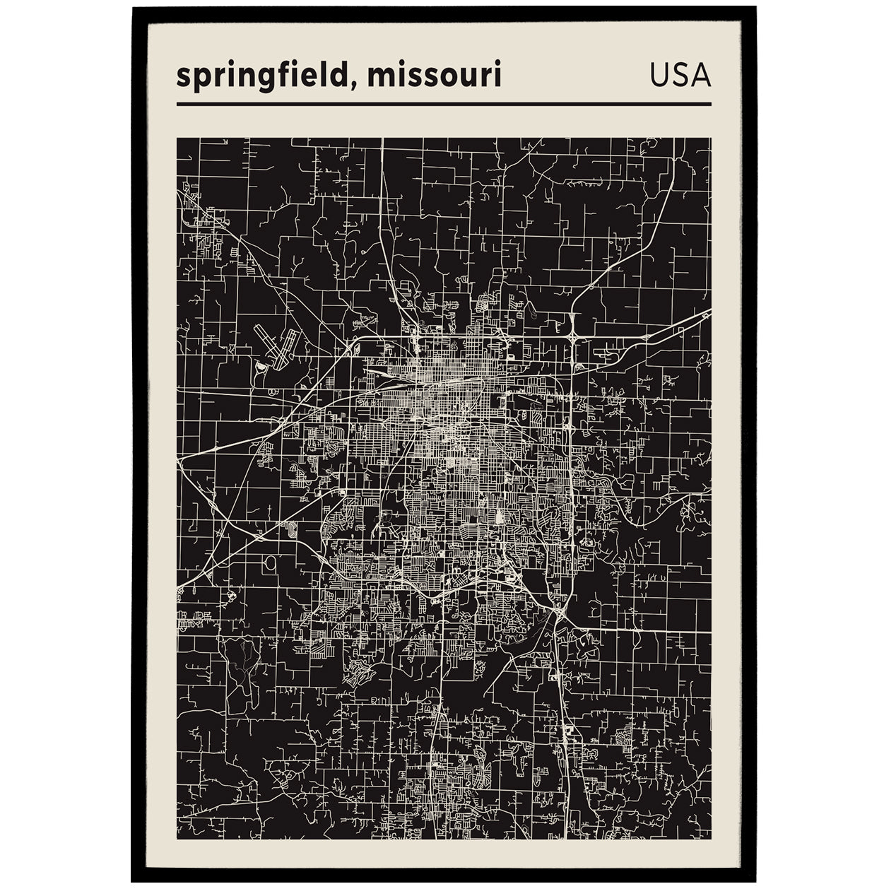 Springfield, Missouri | City Map Poster Print