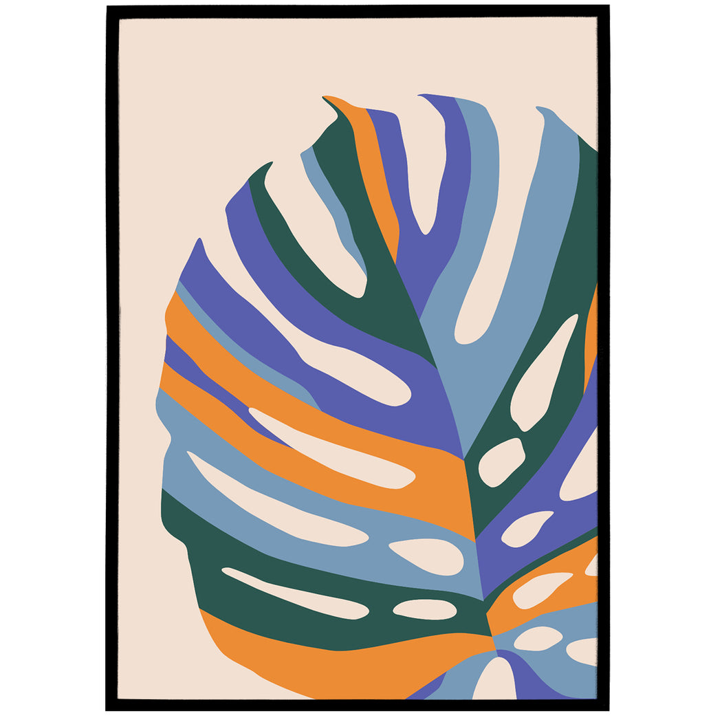Colorful Monstera Art Poster