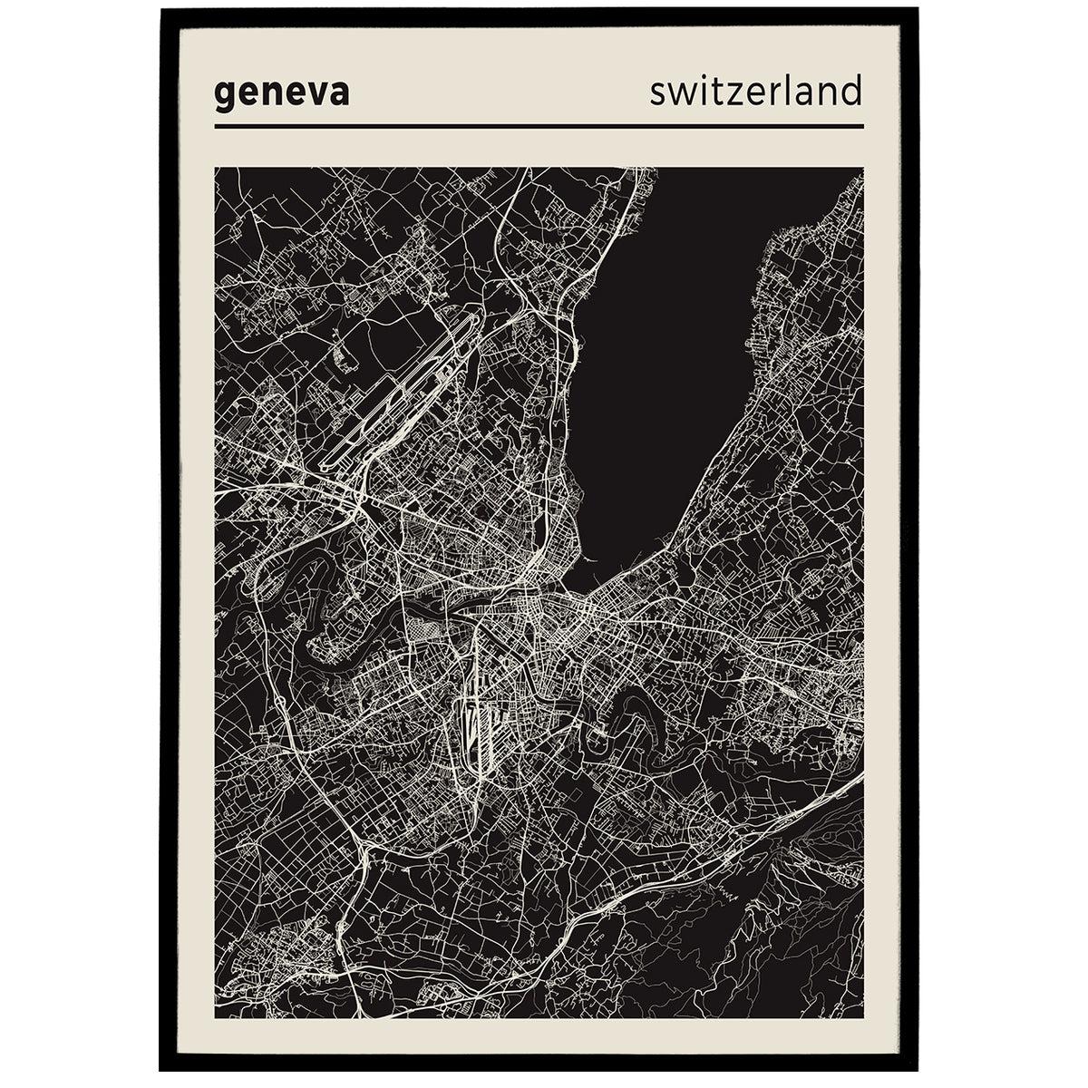 Geneva - Switzerland | City Map Poster — HypeSheriff