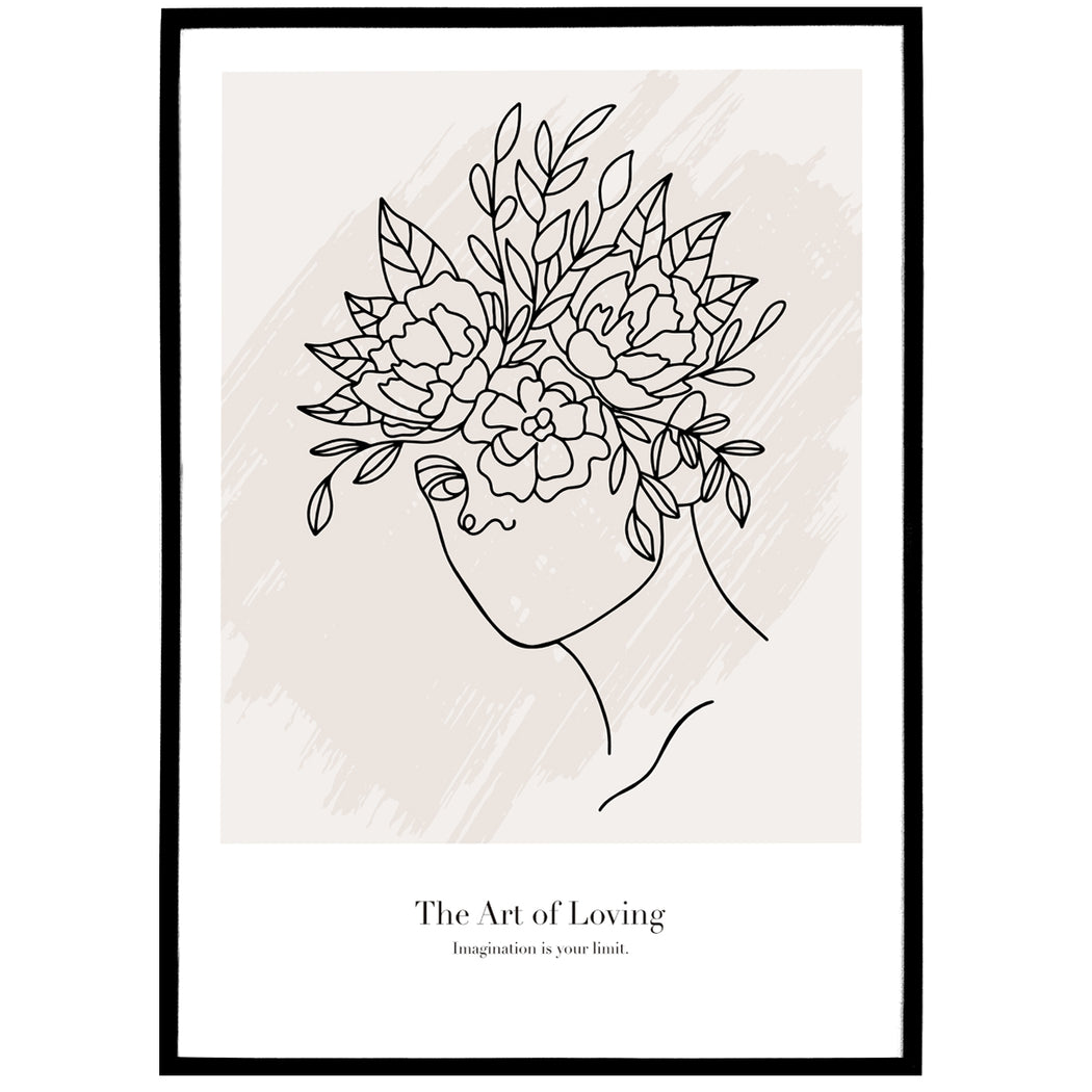 'The art of loving' - line art poster