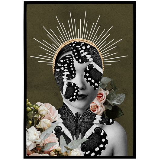 Modern Organic Portrait Collage - Giclee Poster