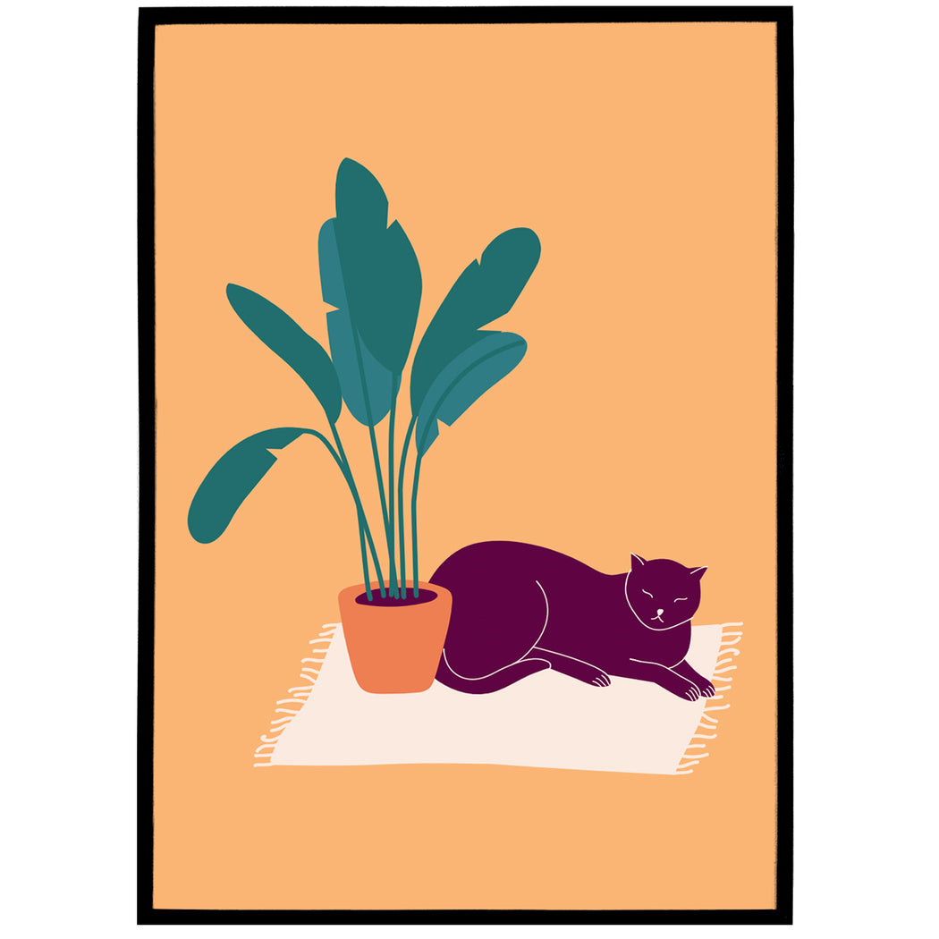 Cute Cat Illustration Poster