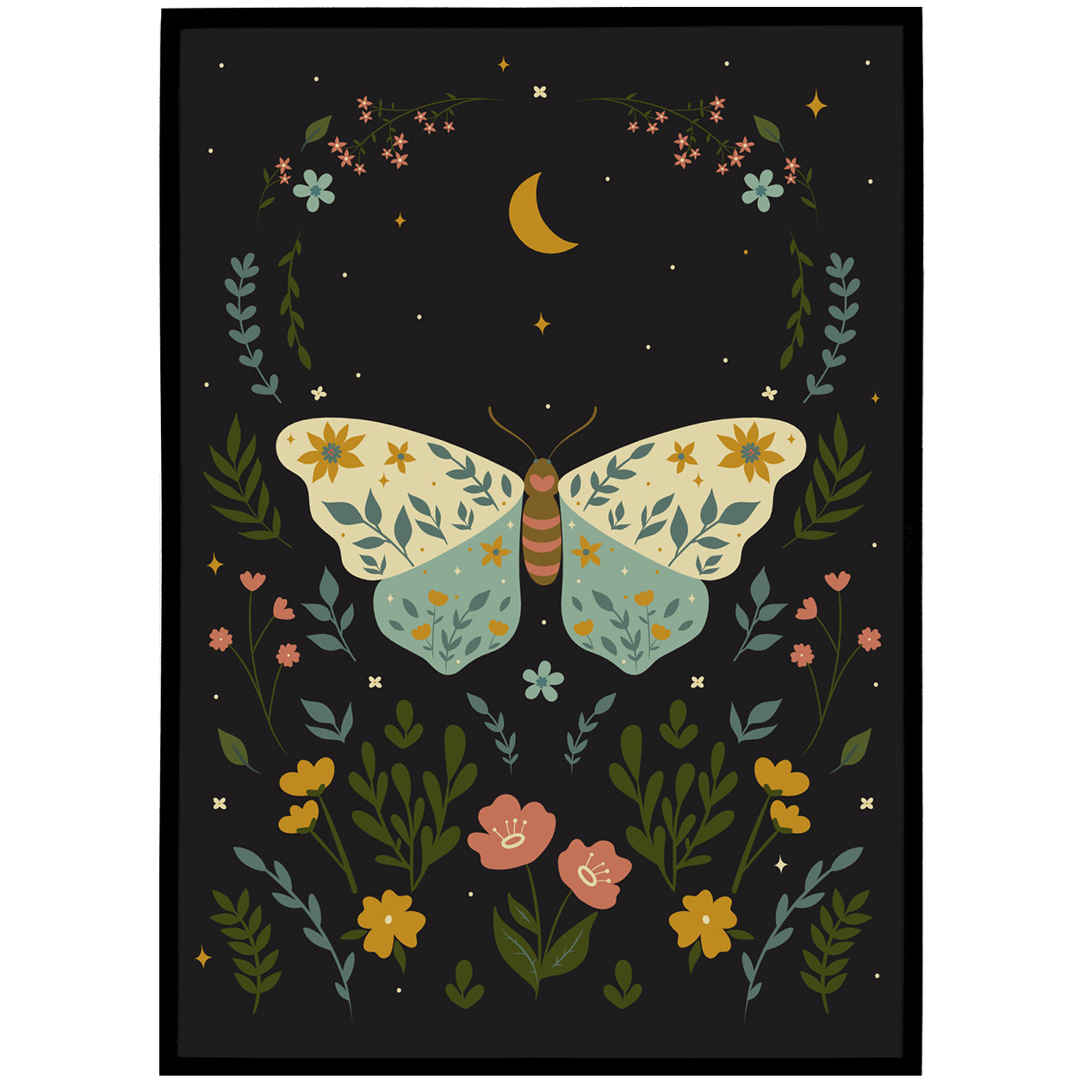 Boho Butterfly Artistic Poster
