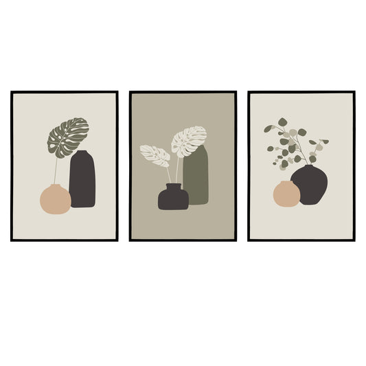 Set of 3 Minimalist Floral Prints