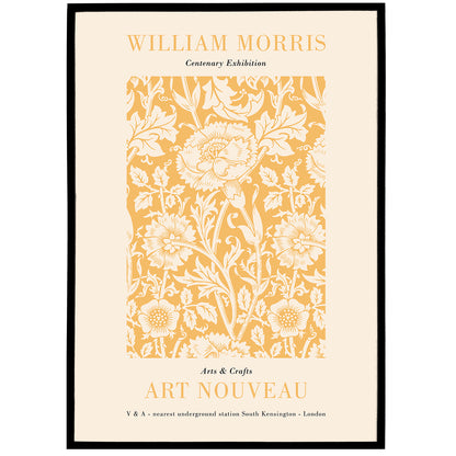 William Morris Yellow Botanical Floral Poster