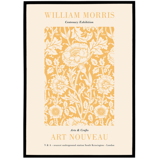 William Morris Yellow Botanical Floral Poster