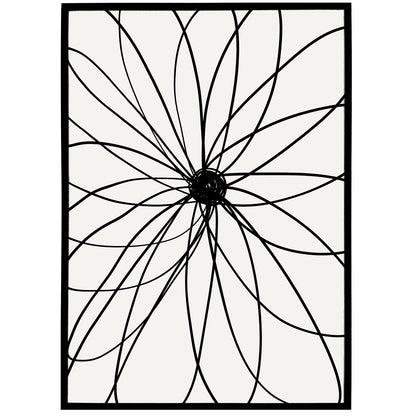 Black and White Floral Poster