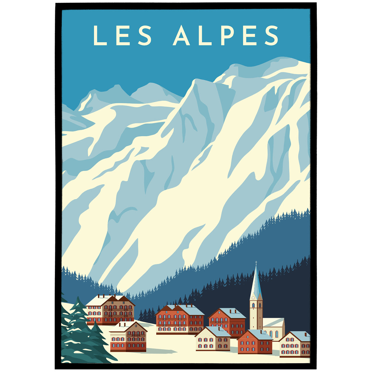 LES ALPES - vintage travel poster