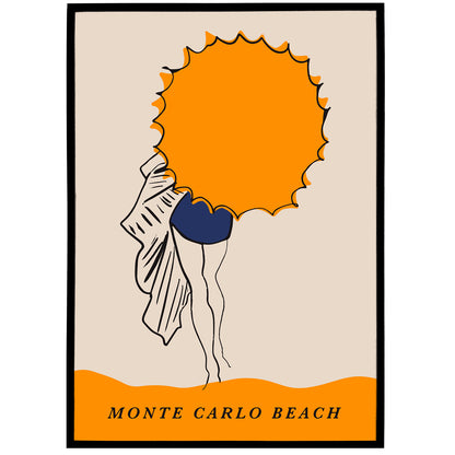 Monte Carlo Beach Vintage Poster