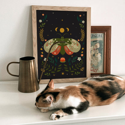 Boho Moth Art Print