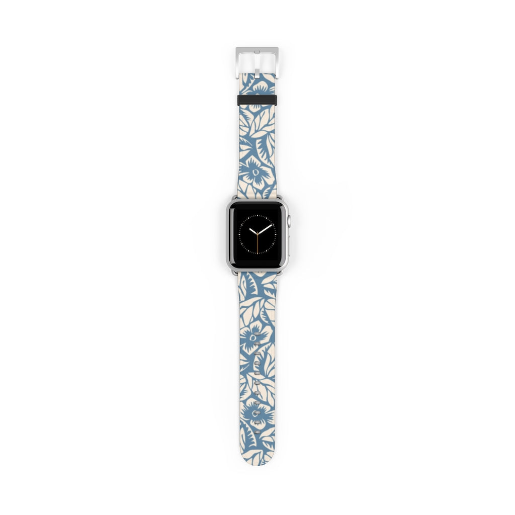 Blue Floral Apple Watch Band