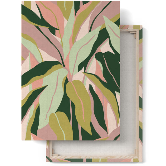 Pastel Leaves Jungle Canvas Print