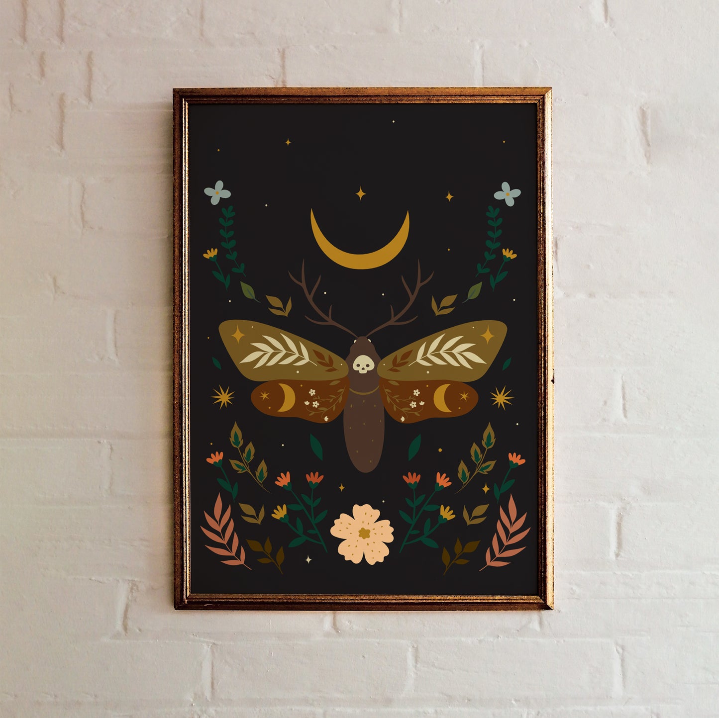 Boho Style Moth Art Print