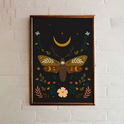 Boho Style Moth Art Print