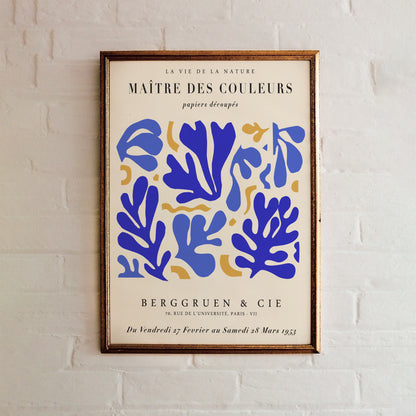 Blue Nature Cutouts Poster